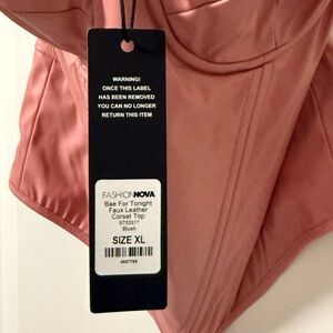 Fashion Nova Pink Faux Leather Bustier